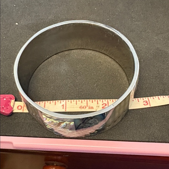 Silver Plated Iridescent Abalone Shell Bangle Bracelet - Picture 7 of 9